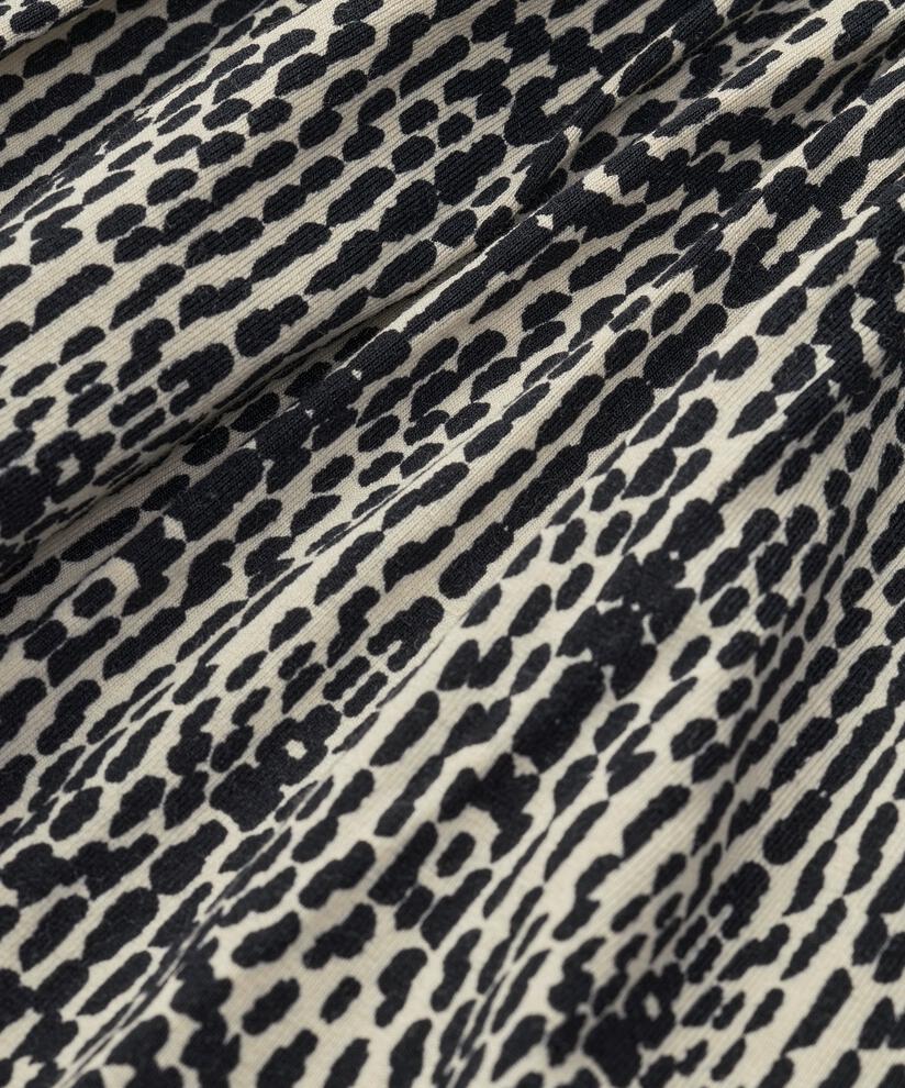 robe en jersey imprimé avec col rond et poches fendues, Black