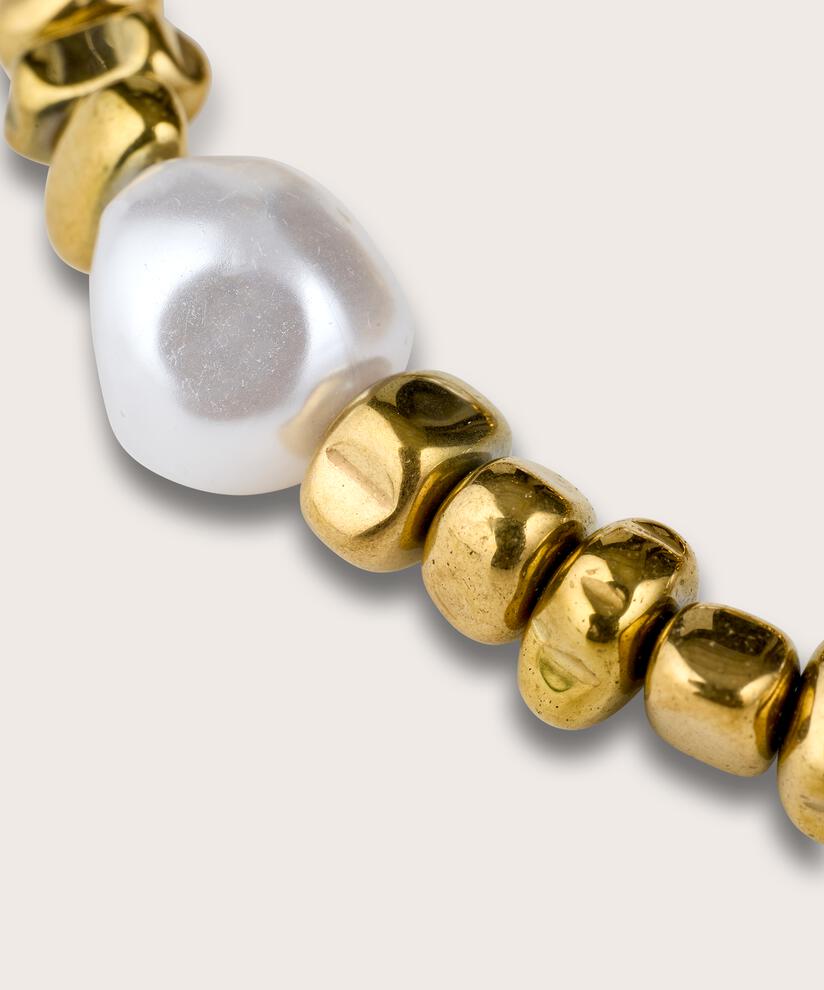 bracelet élastique avec perles dorées, Gold