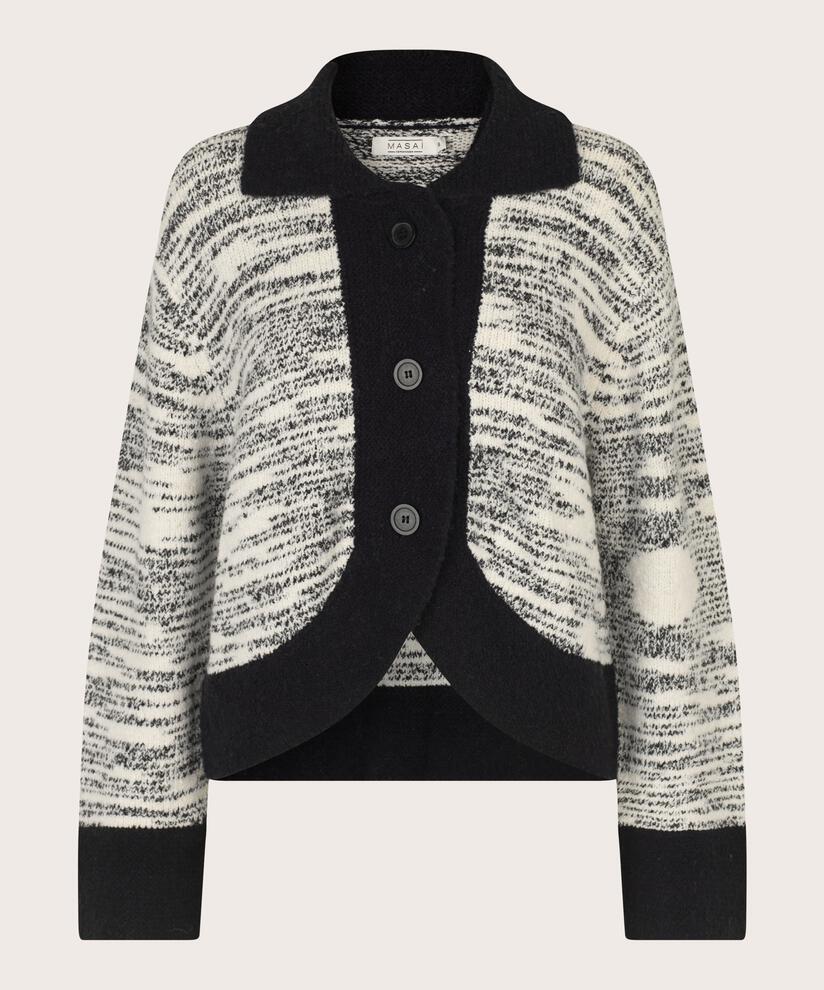 cardigan mélangé avec bords contrastés, Black