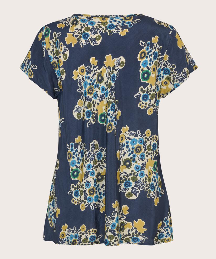 Top En Viscose Imprimé À Col V, Mood Indigo