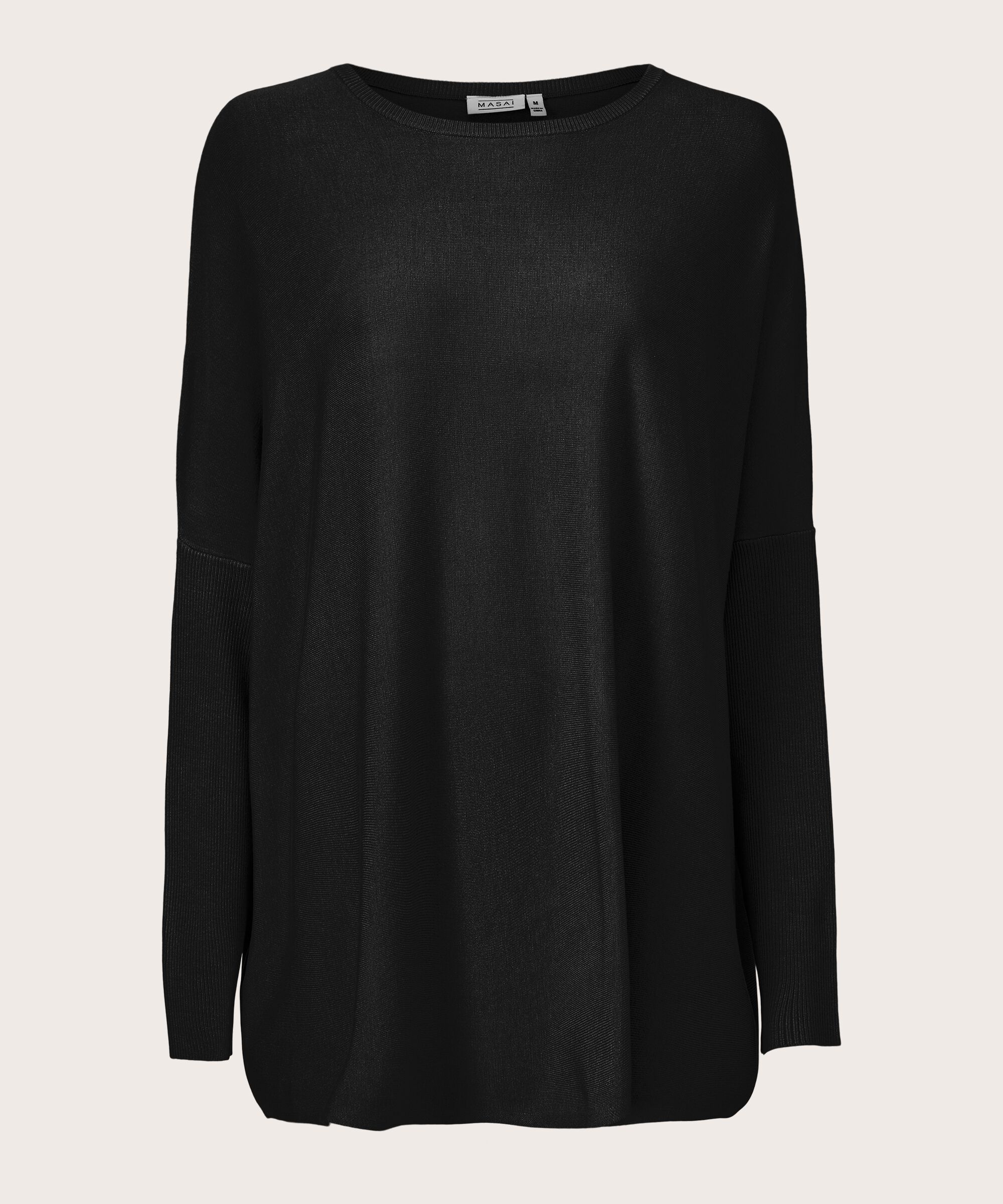 Pull Oversize À Manches Étroites, Black