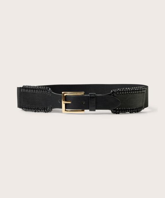 ceinture élastique avec boucle dorée, Black