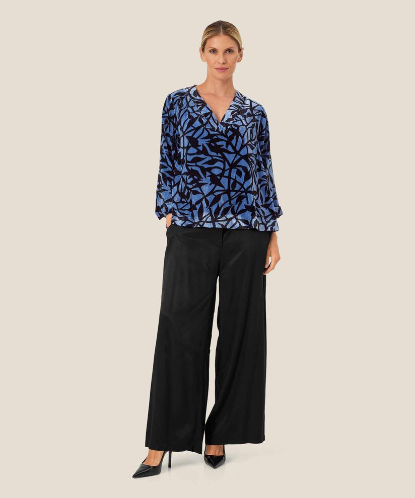 pantalon en viscose avec élastique au dos, Black