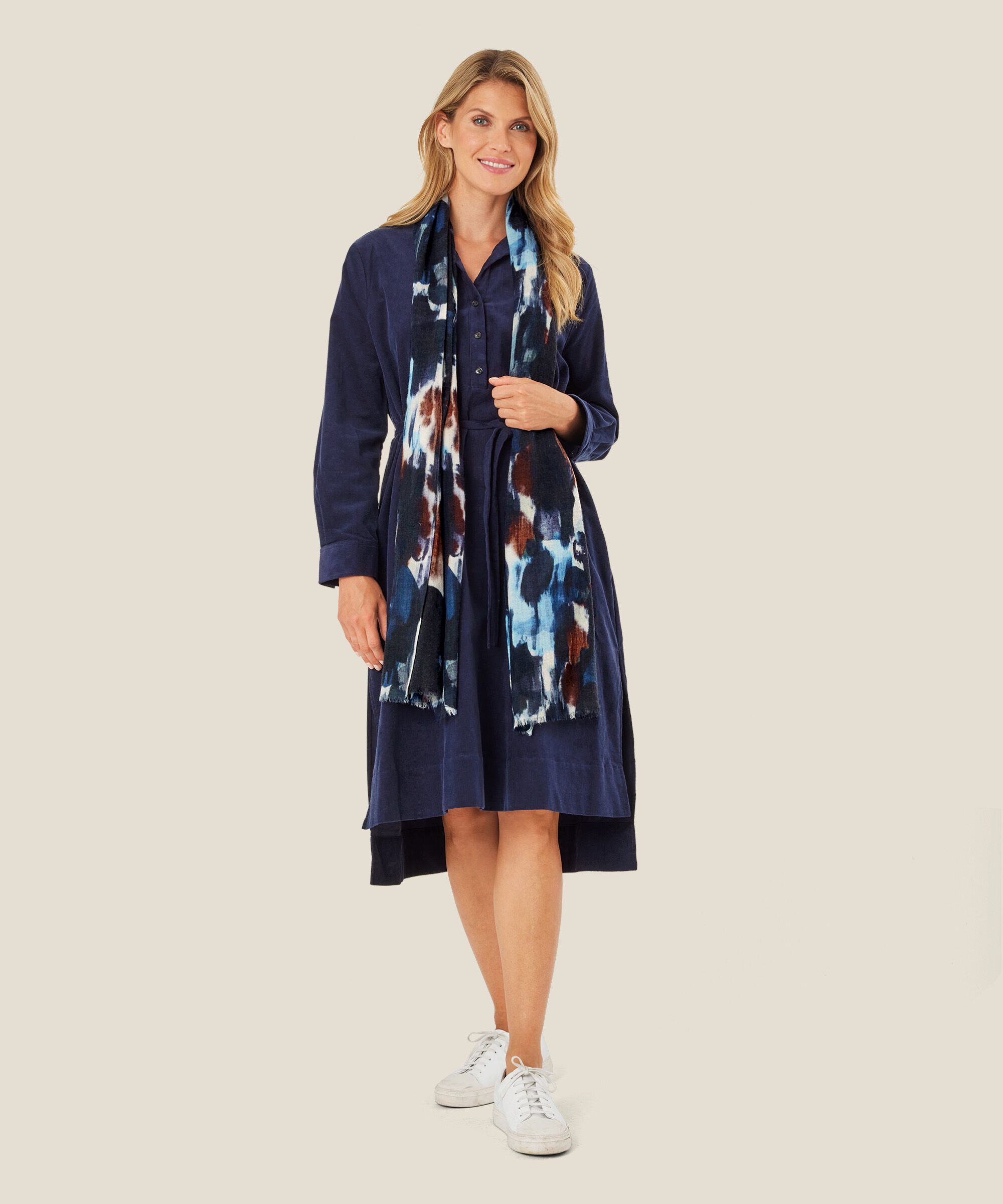 Écharpe douce en laine, Maritime Blue