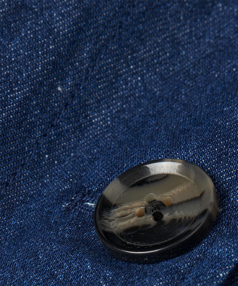 manteau en jean avec ceinture et écharpe amovibles, Dark Denim