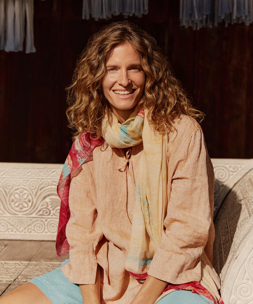 tunique en lin avec lien au cou, Cashew