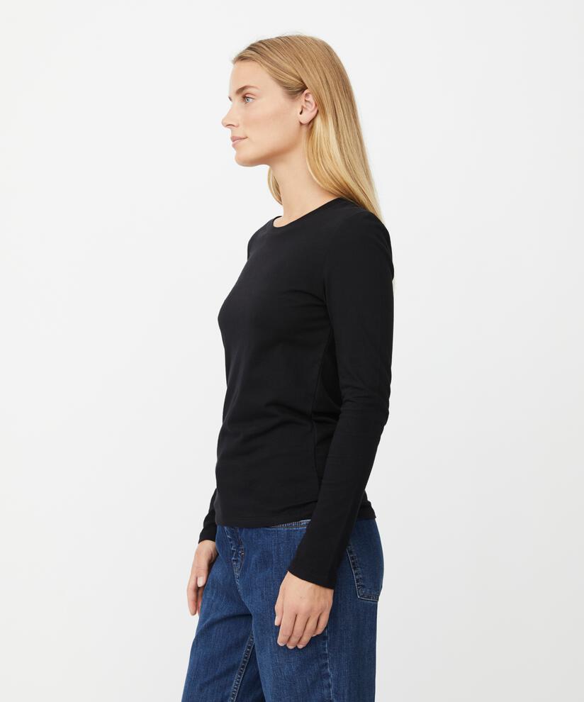 Blouse ajusté en jersey extensible, Black