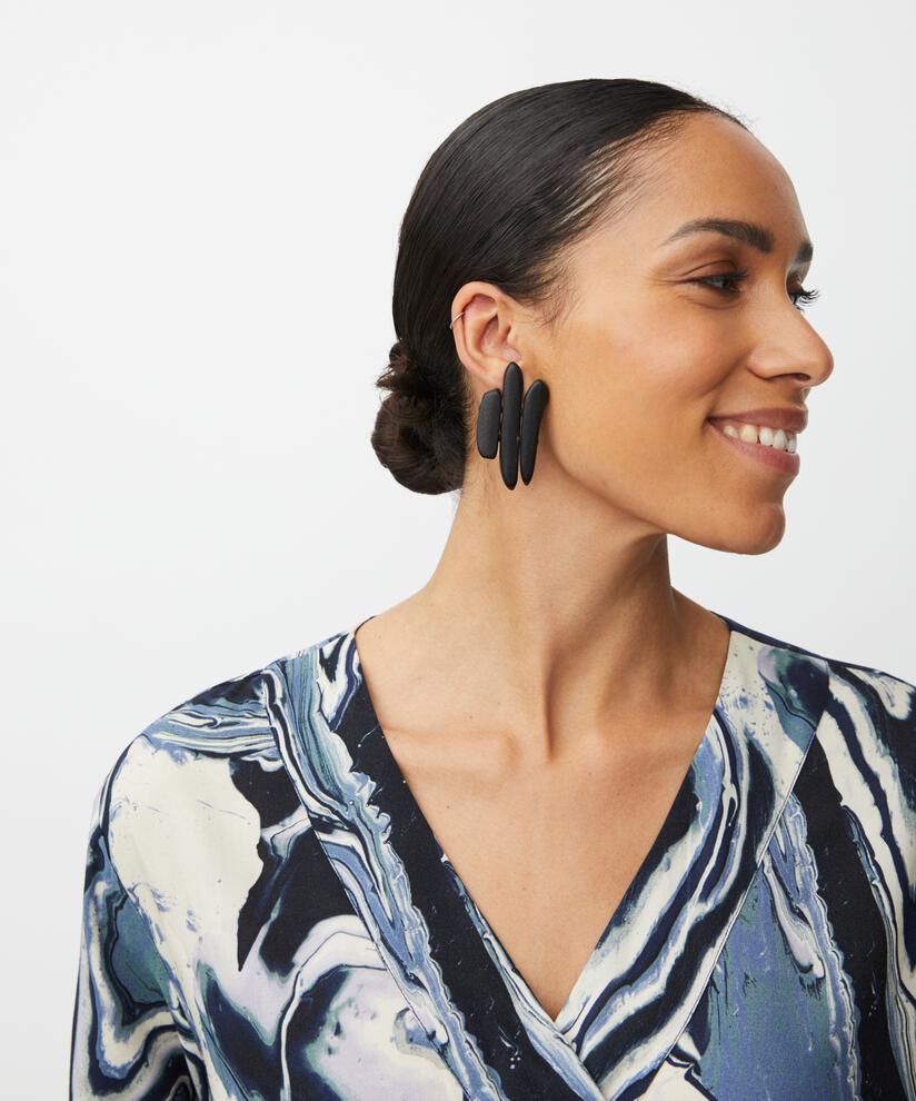 Blouse En Viscose À Col V, Wisteria
