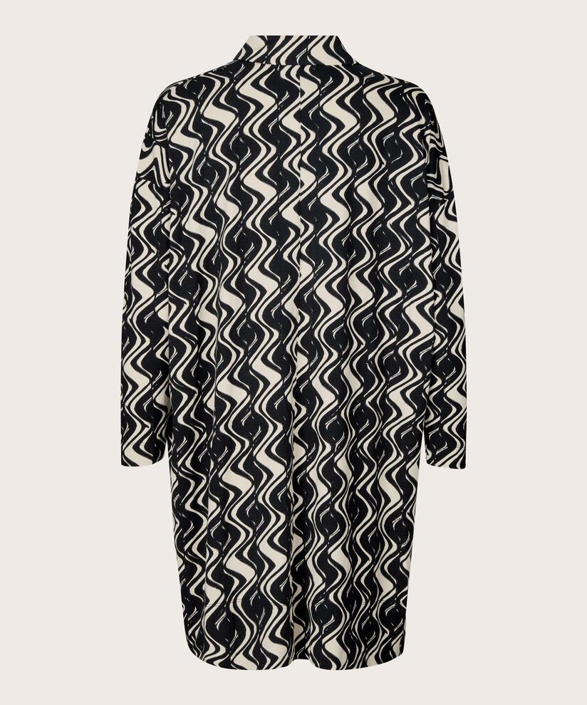tunique en jersey avec boutons et fente sur le côté, Black