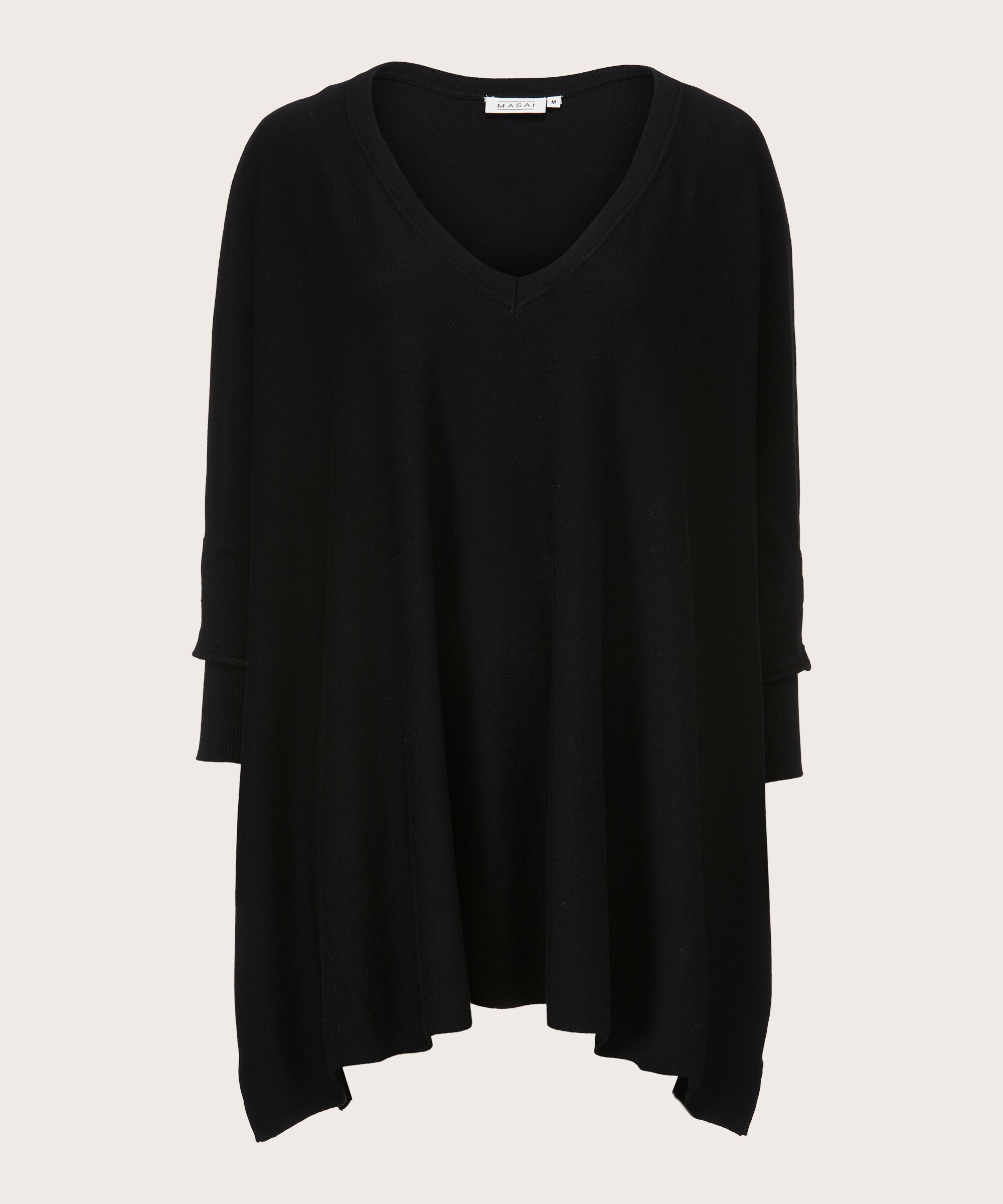 pull en maille oversize à manches étroites, Black