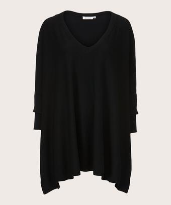 pull en maille oversize à manches étroites, Black