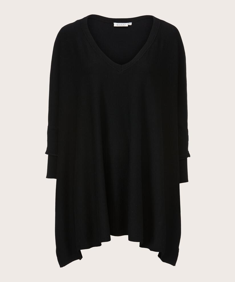 pull en maille oversize à manches étroites, Black