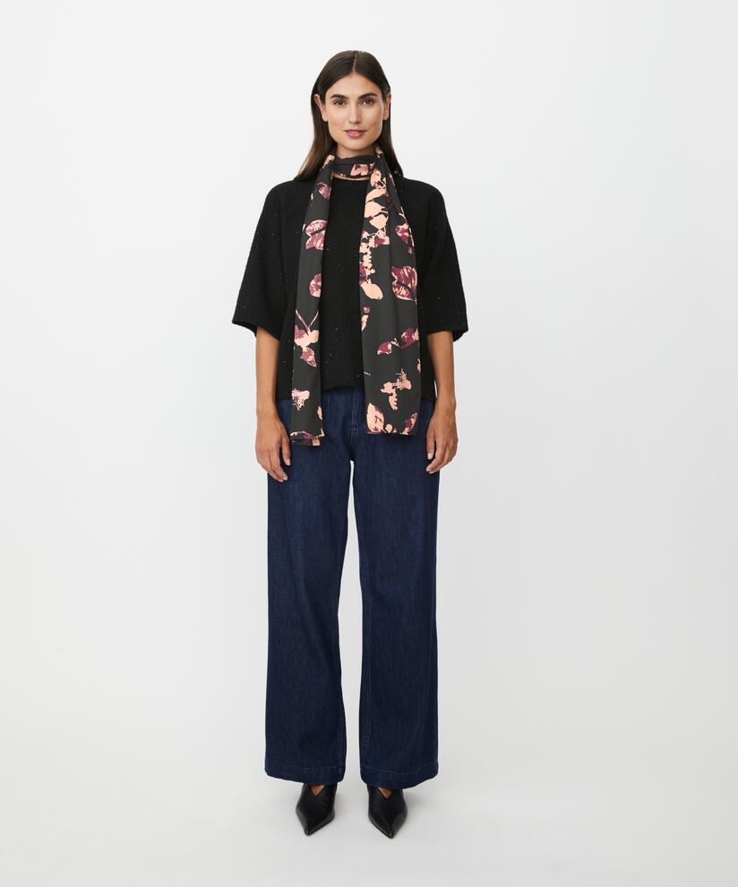 Écharpe En Viscose Imprimée, Tawny Port