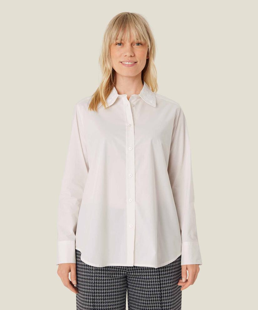 chemise en coton avec broderie sur le col, Jet Stream