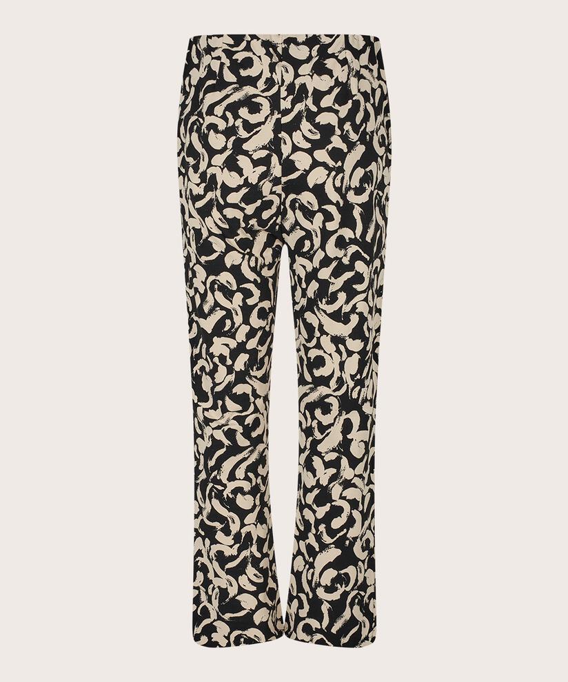 pantalon imprimé en jersey épais avec taille élastiquée, Black