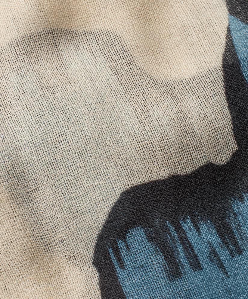 écharpe en laine à motifs, Proven Blue