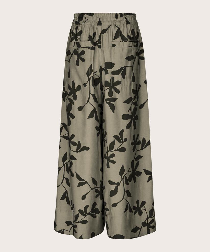 pantalon imprimé avec élastique au dos, Vetiver