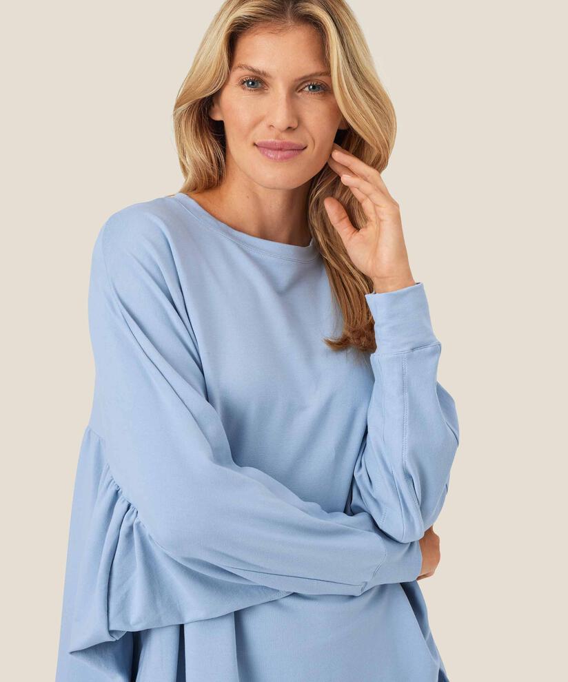 top en jersey doux à manches chauve-souris, Blue Fog