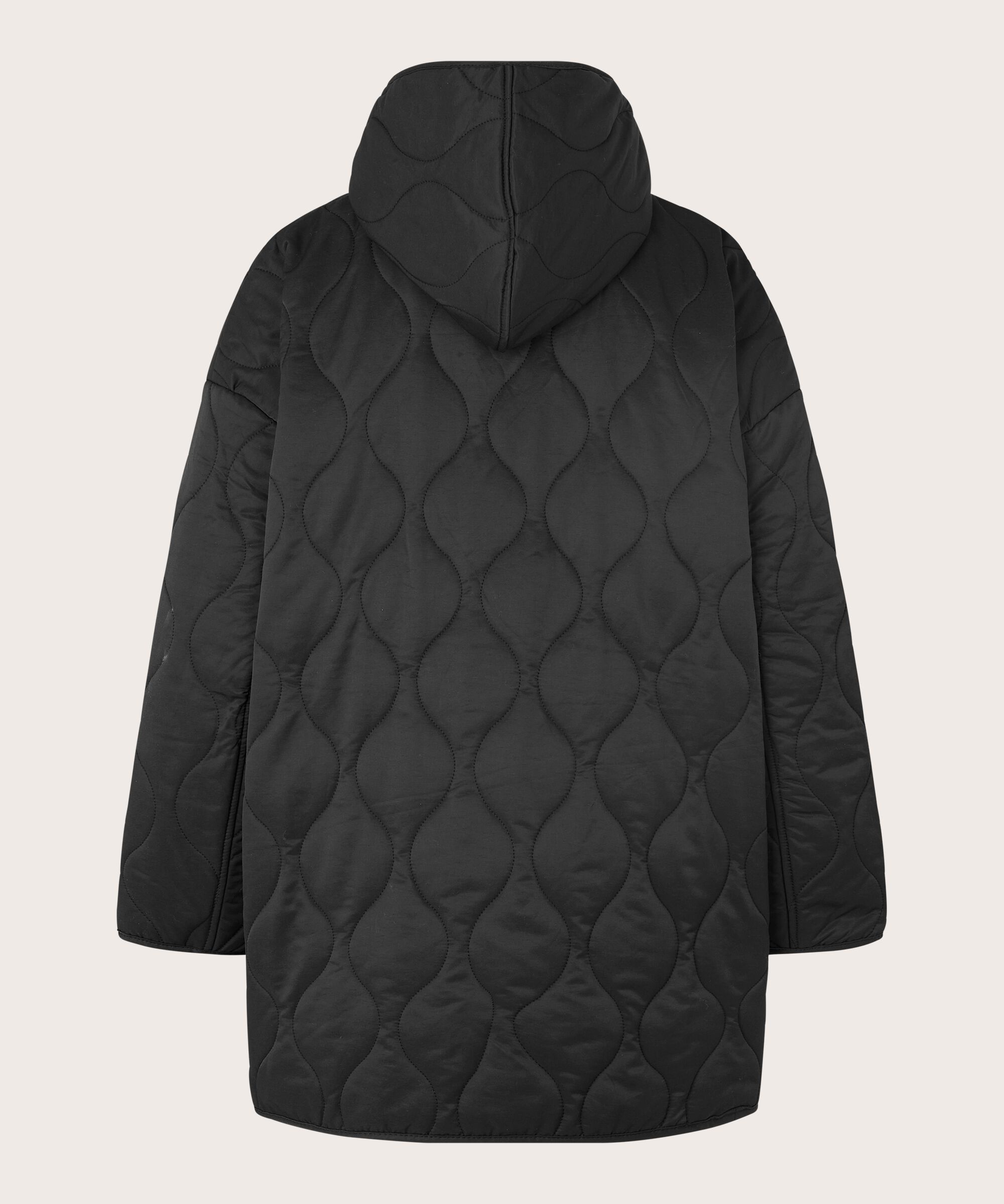 manteau matelassé à capuche, Black