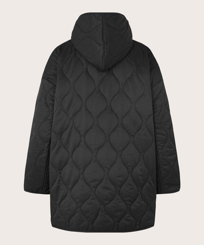 manteau matelassé à capuche, Black