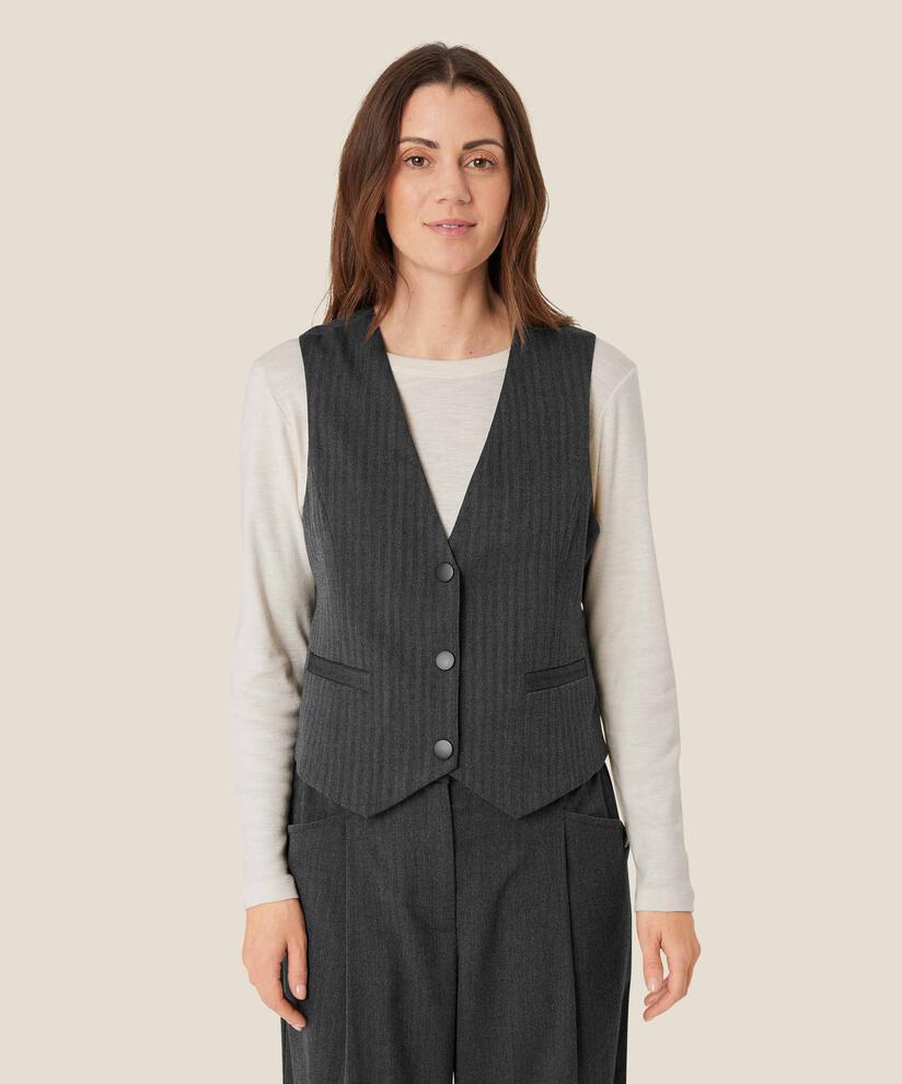 gilet avec poches passepoilées, D. Grey mel.