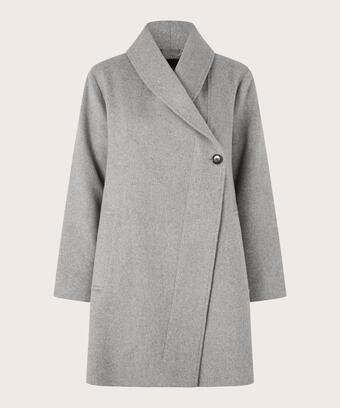 manteau en laine avec doublure thermique et fente dans le dos, M. Grey mel.