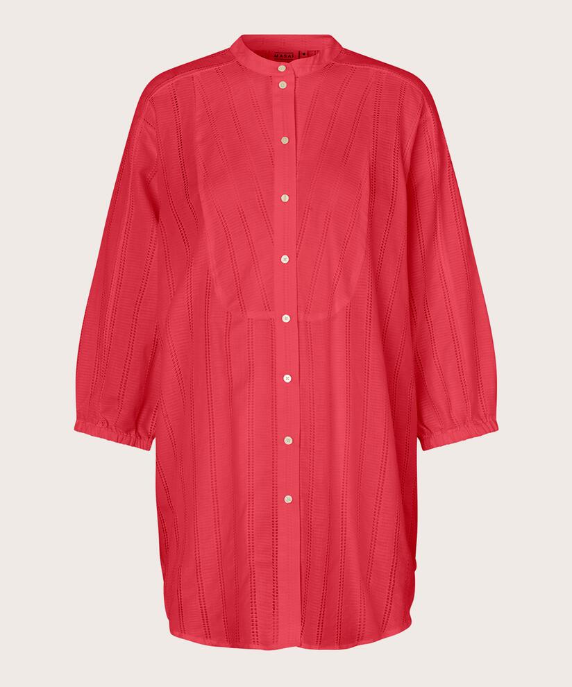 chemise en coton avec motif troué discret et manches 3/4, Hibiscus
