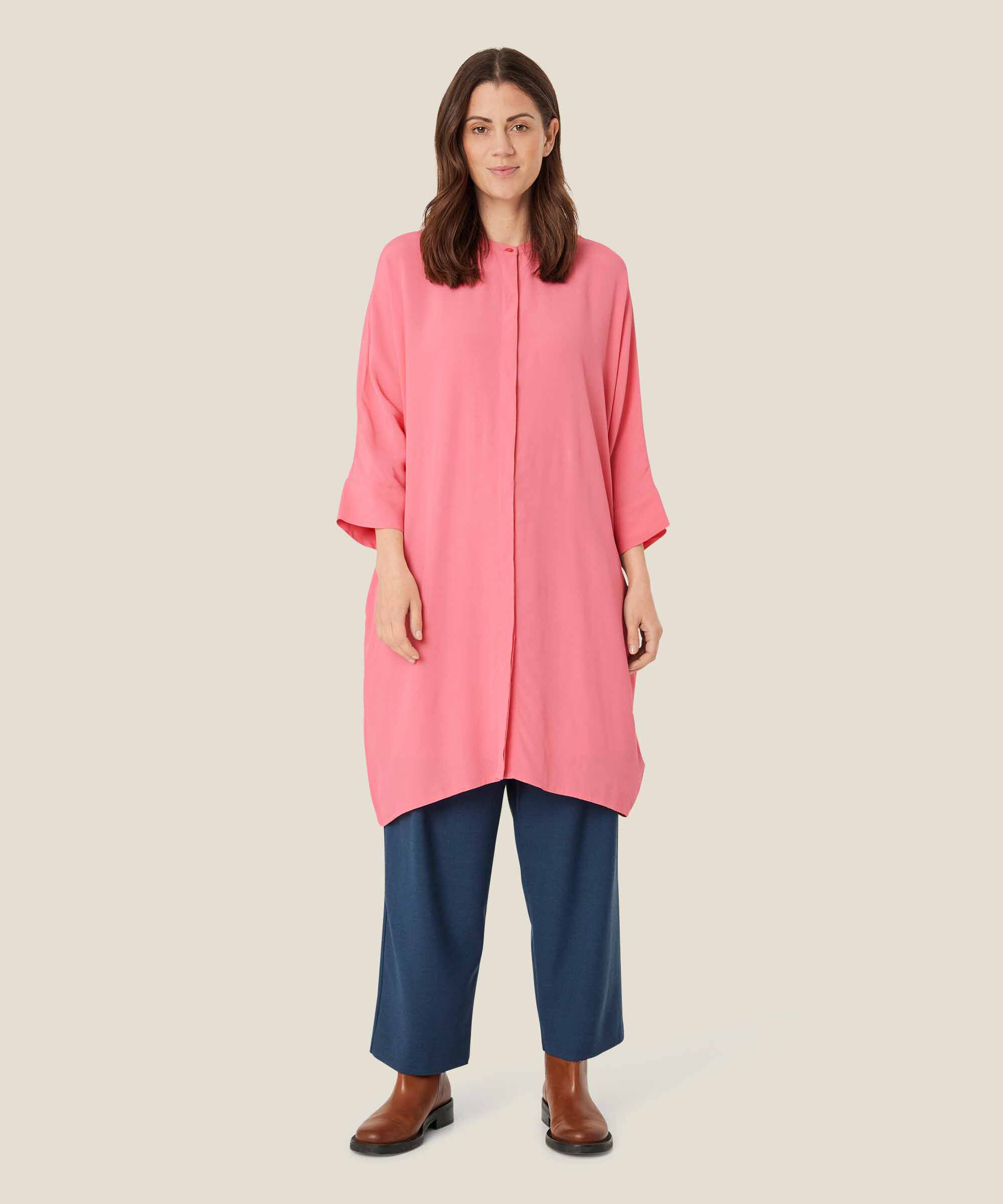 Robe Chemise En Viscose À Manches Trois-quarts, Confetti