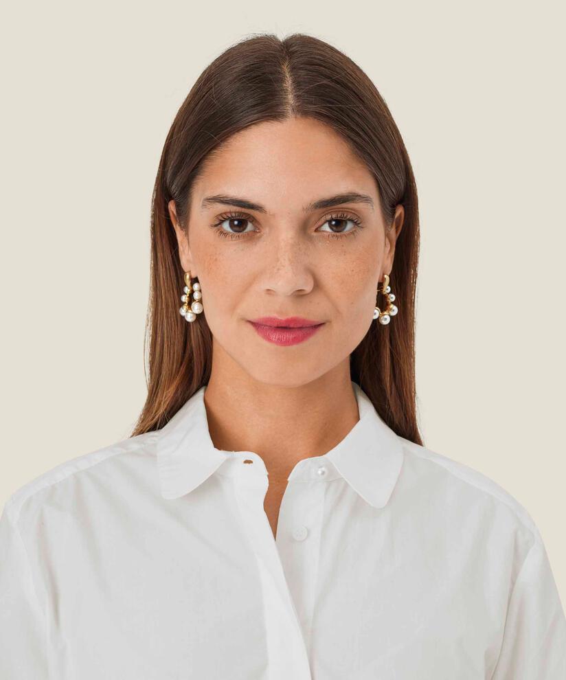 boucles d'oreilles en or avec perles, Whitecap