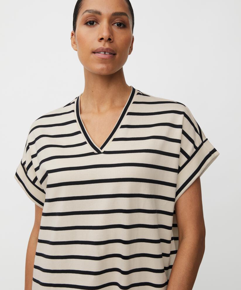 robe en jersey rayé à col rond, Whitecap