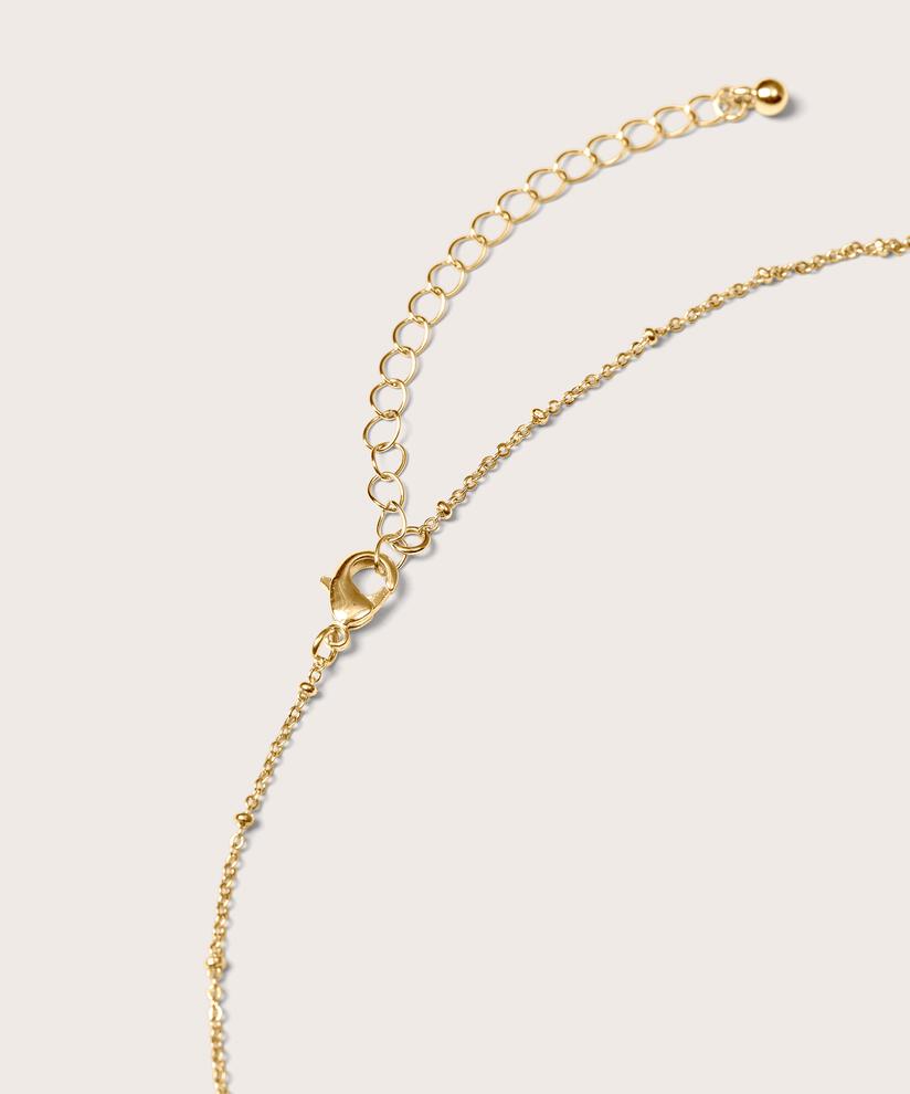 collier long avec pendentif et longueur réglable, Gold
