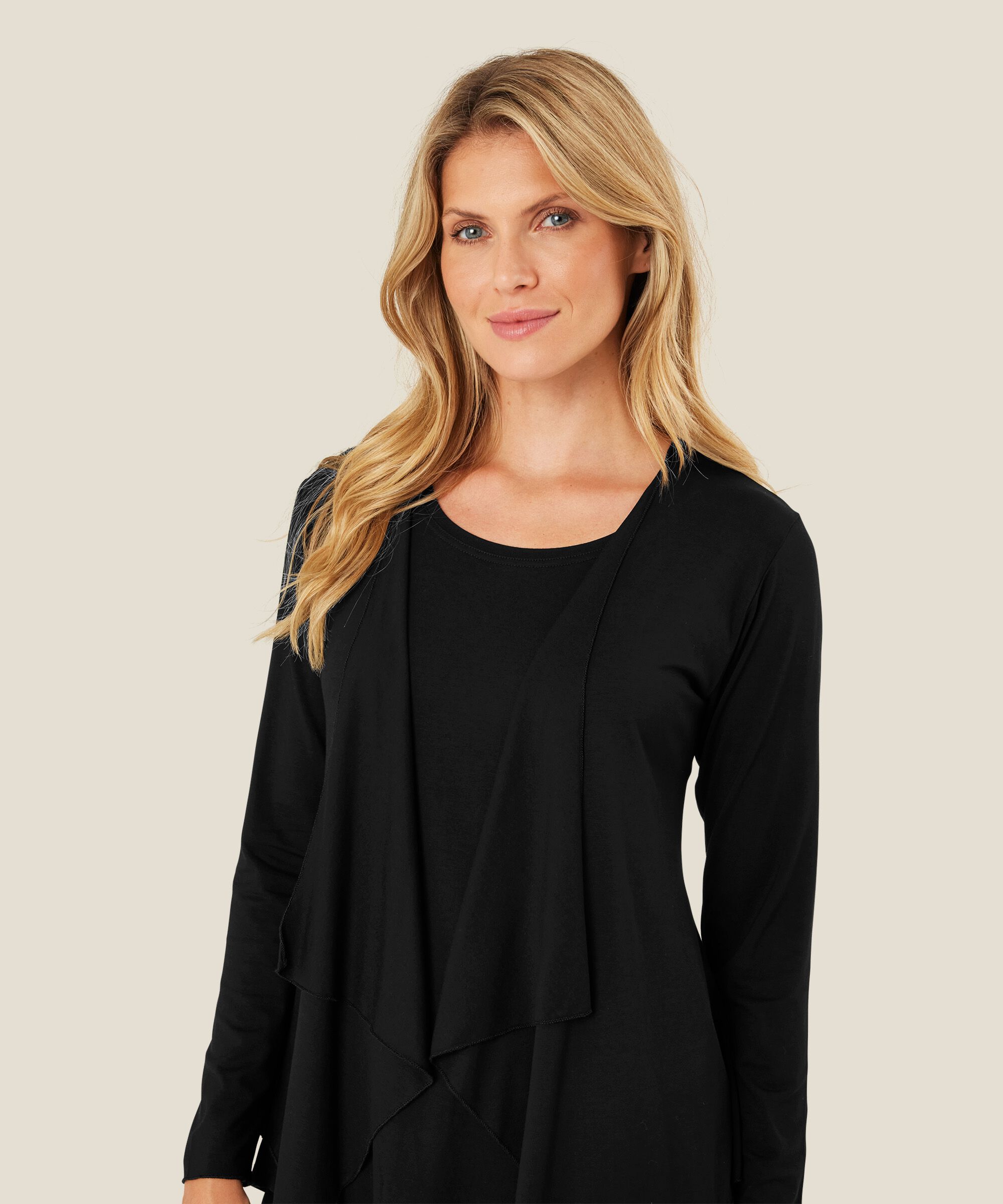 Cardigan Ouvert En Jersey, Black