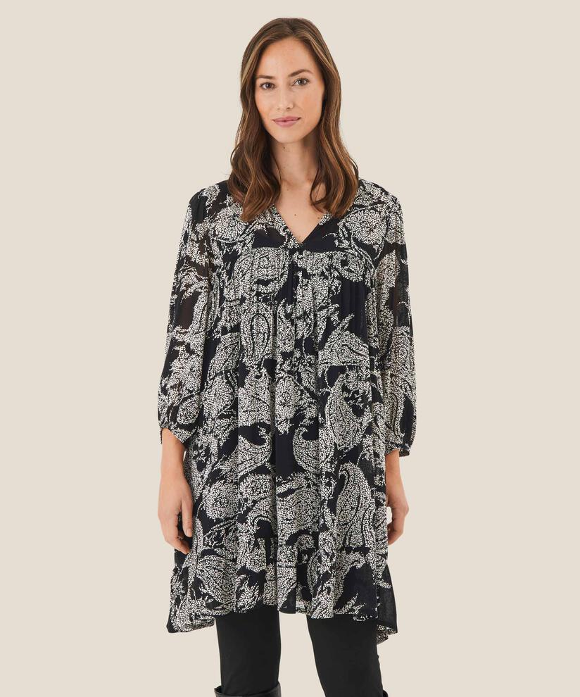 tunique en viscose légère transparente, Black