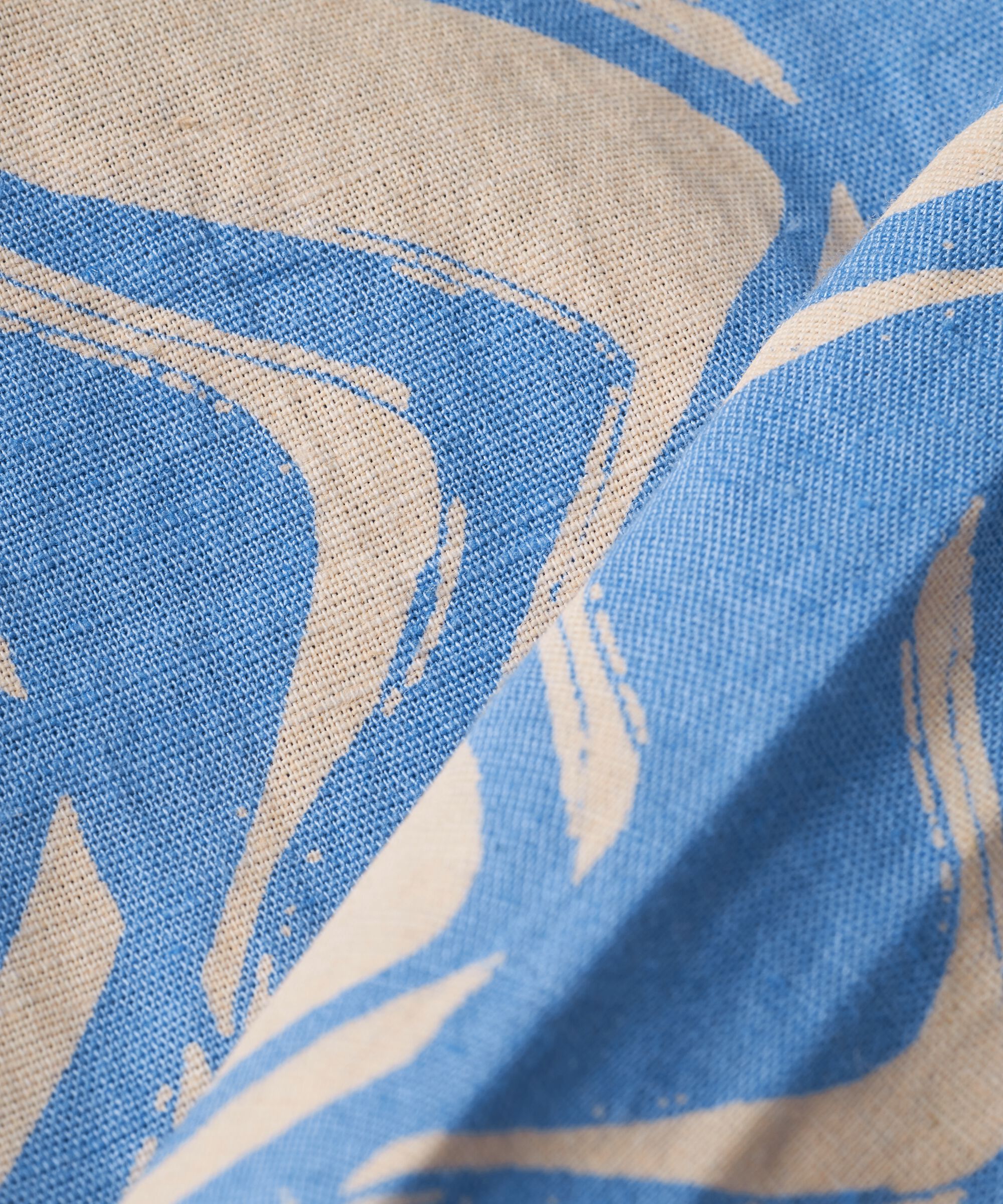 pantalon en coton imprimé à jambes larges, Blue Bonnet