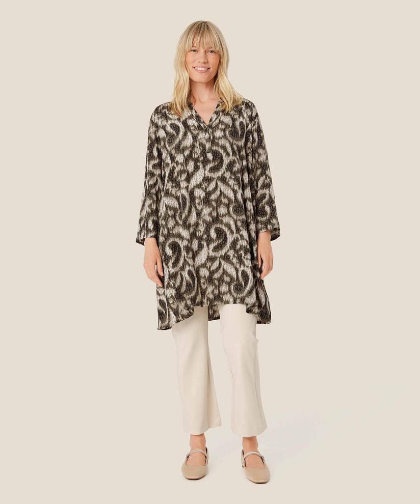 Tunique En Viscose Imprimée À Manches Trois-quarts, Sea Turtle