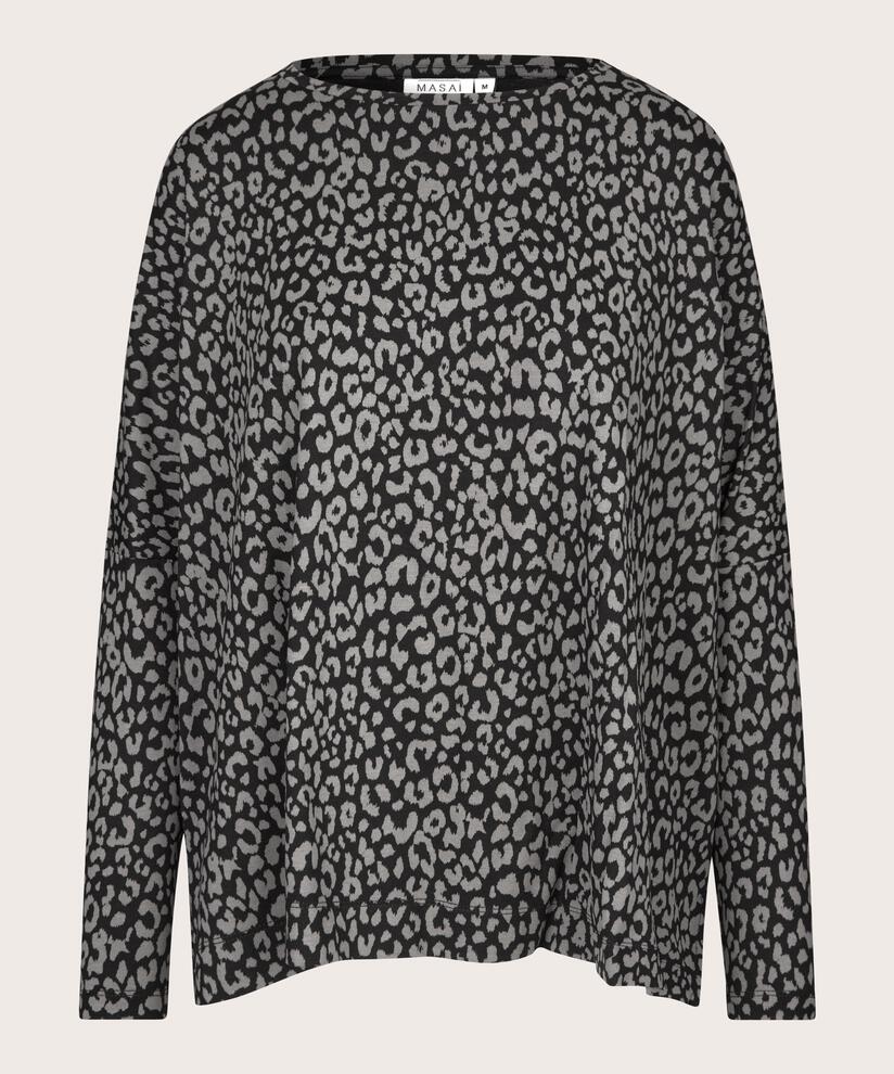 Top oversize en jersey imprimé, Steel Grey