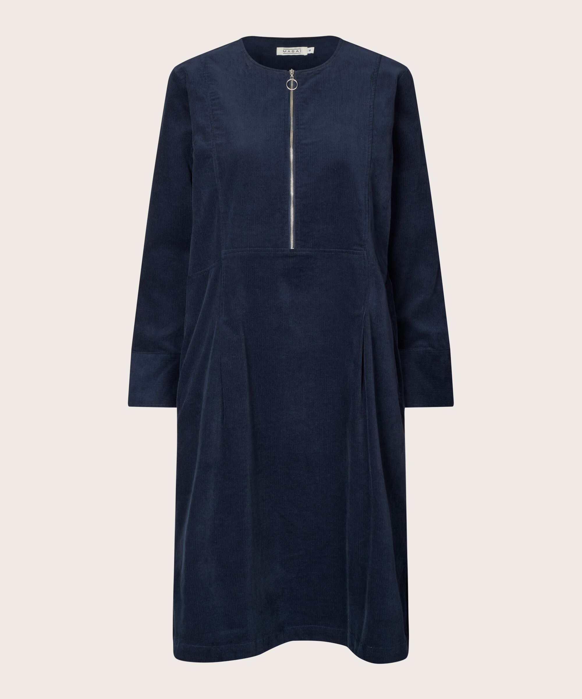 robe en velours avec fermeture éclair au col, Navy Blazer