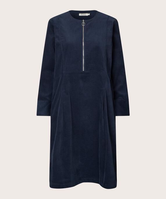robe en velours avec fermeture éclair au col, Navy Blazer