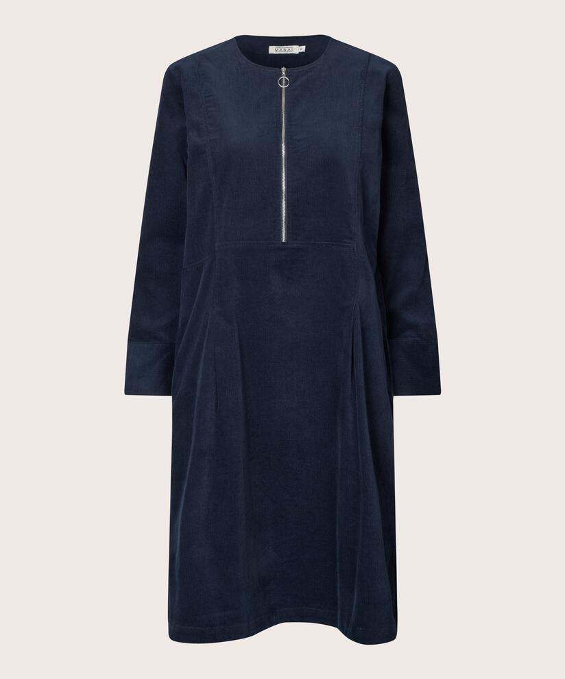 robe en velours avec fermeture éclair au col, Navy Blazer