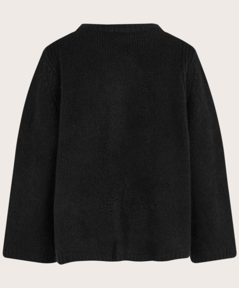 cardigan en laine mélangée avec liens, Black