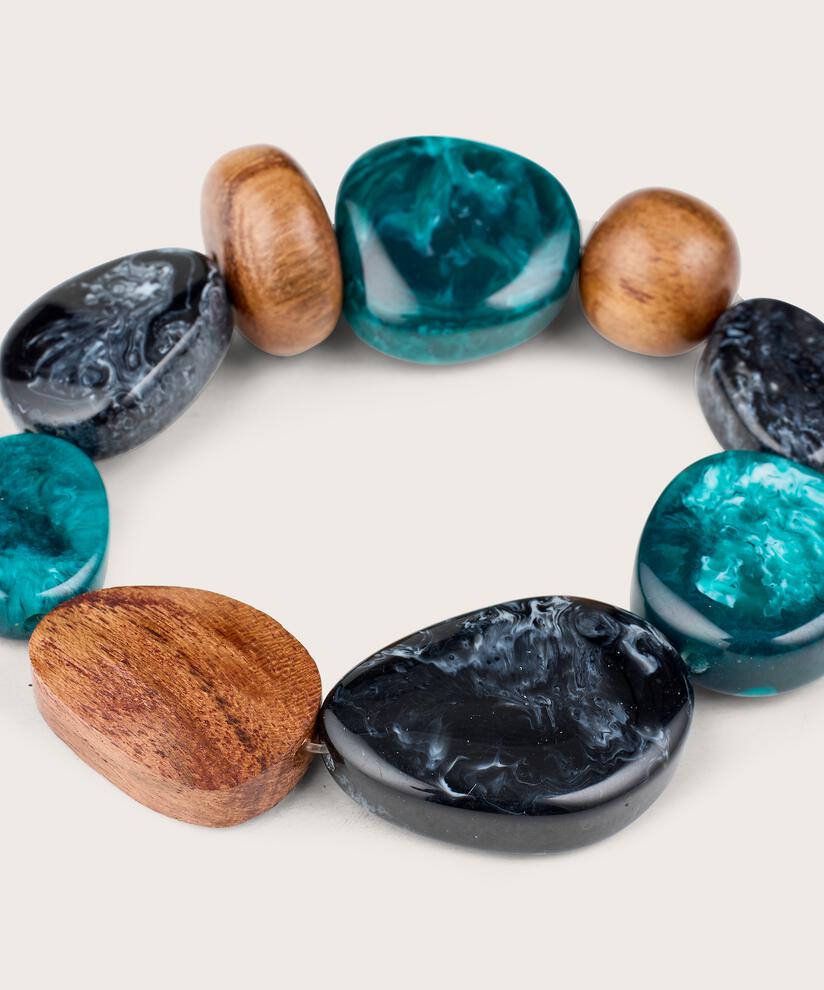bracelet avec perles colorées, Teal