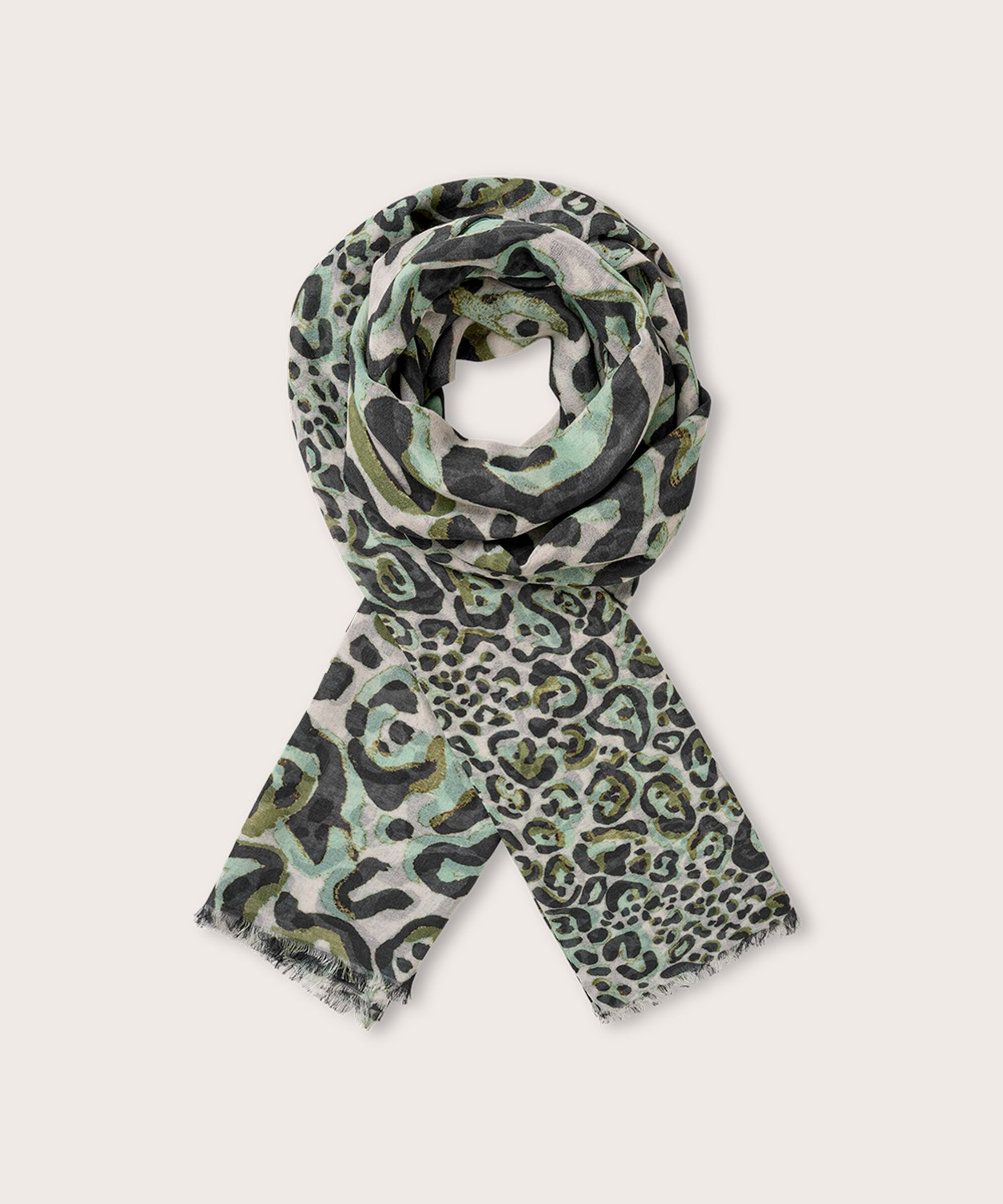 écharpe à imprimé léopard, D. Lichen Green