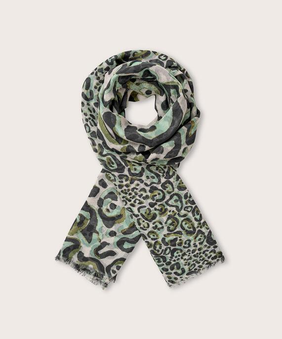 écharpe à imprimé léopard, D. Lichen Green