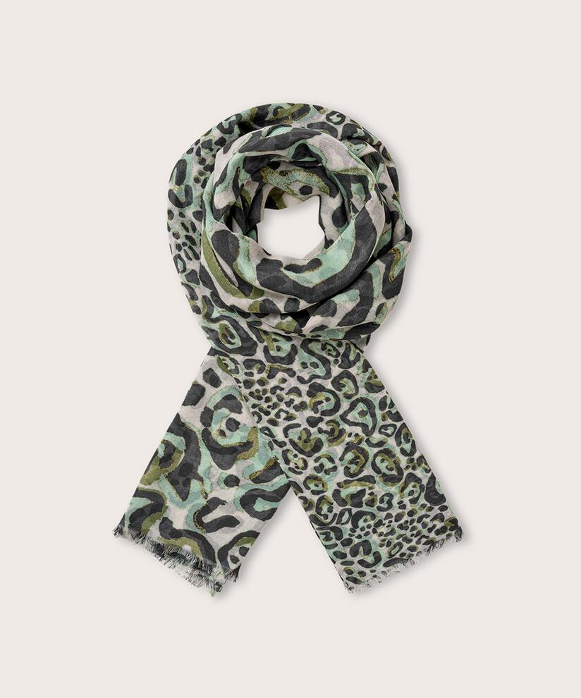 écharpe à imprimé léopard, D. Lichen Green