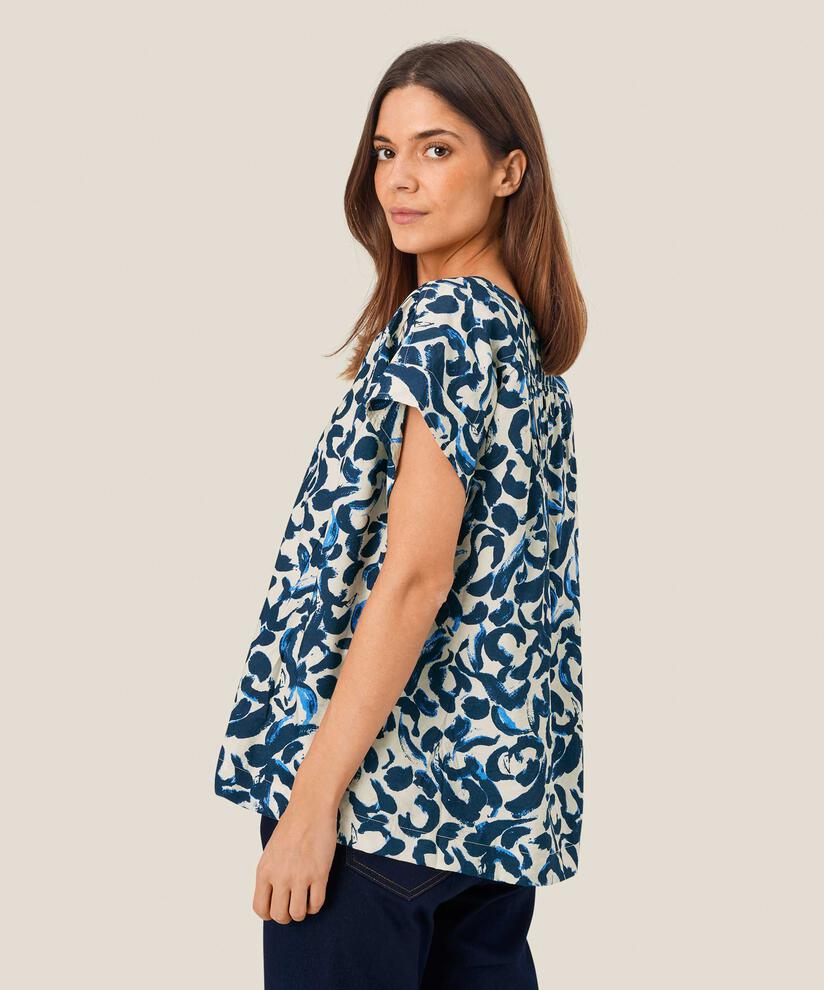 blouse à motif en viscose, Ultramarine