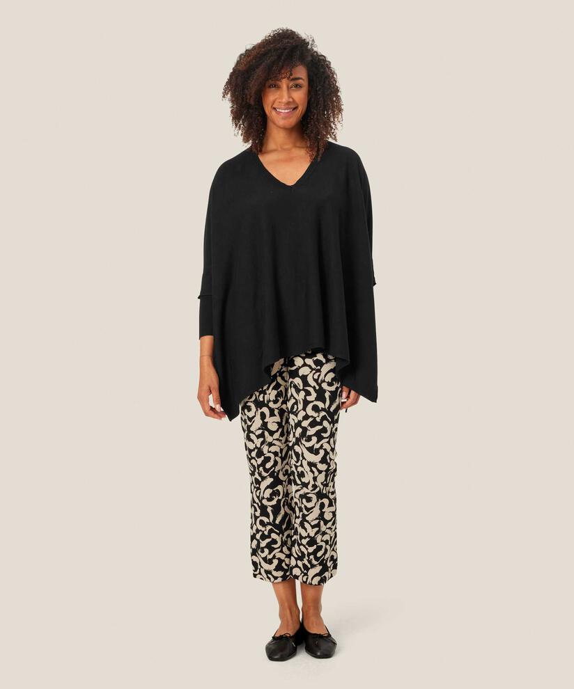 pantalon imprimé en jersey épais avec taille élastiquée, Black