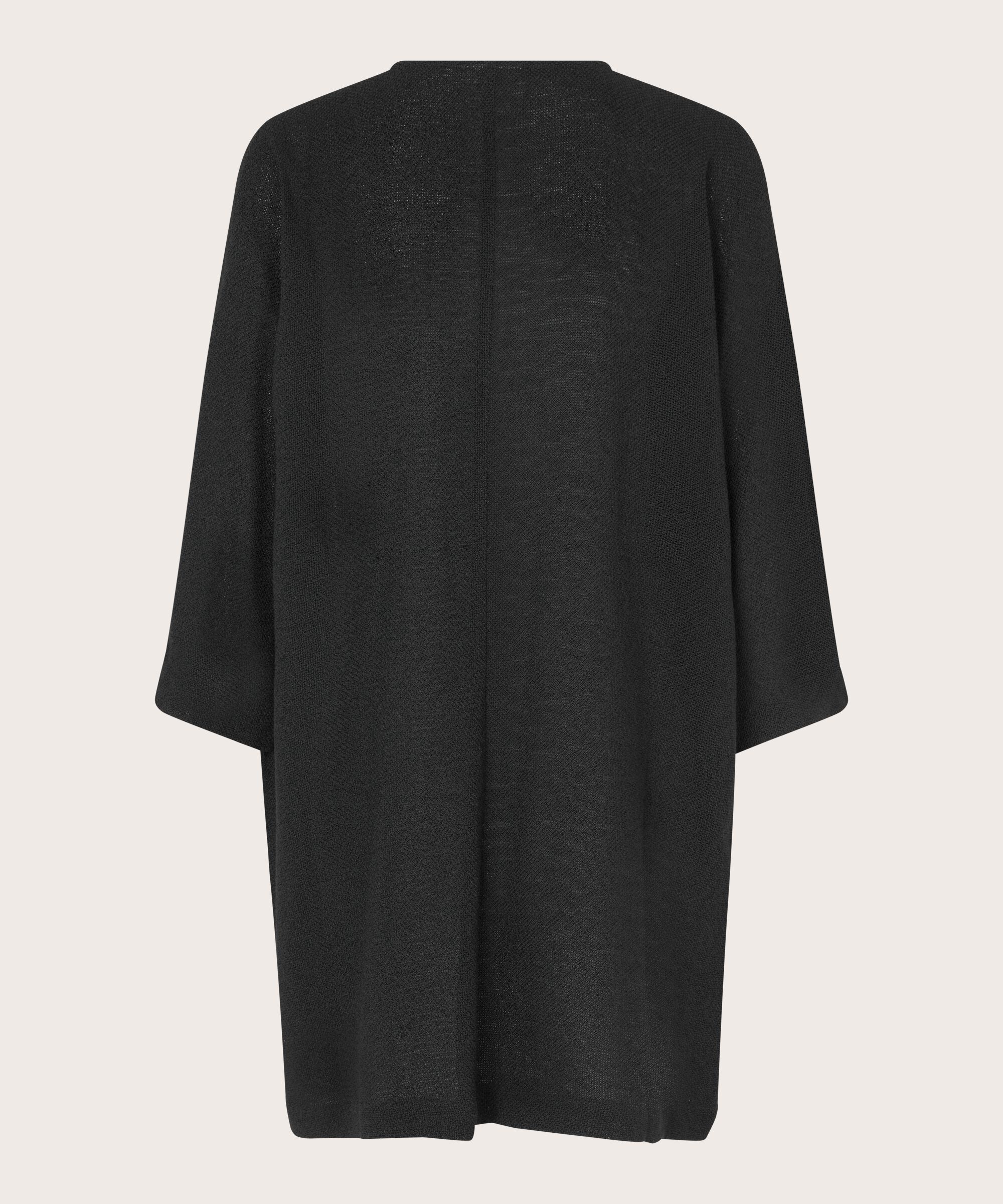 Veste Longue En Bouclé, Black