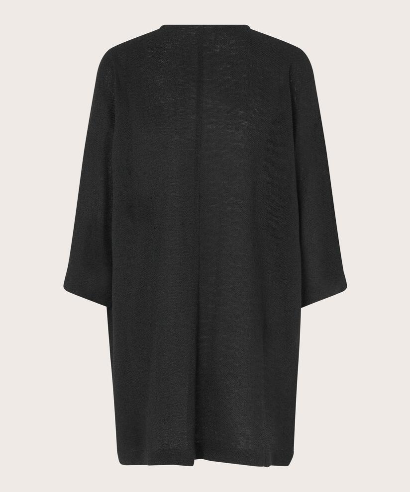 Veste Longue En Bouclé, Black
