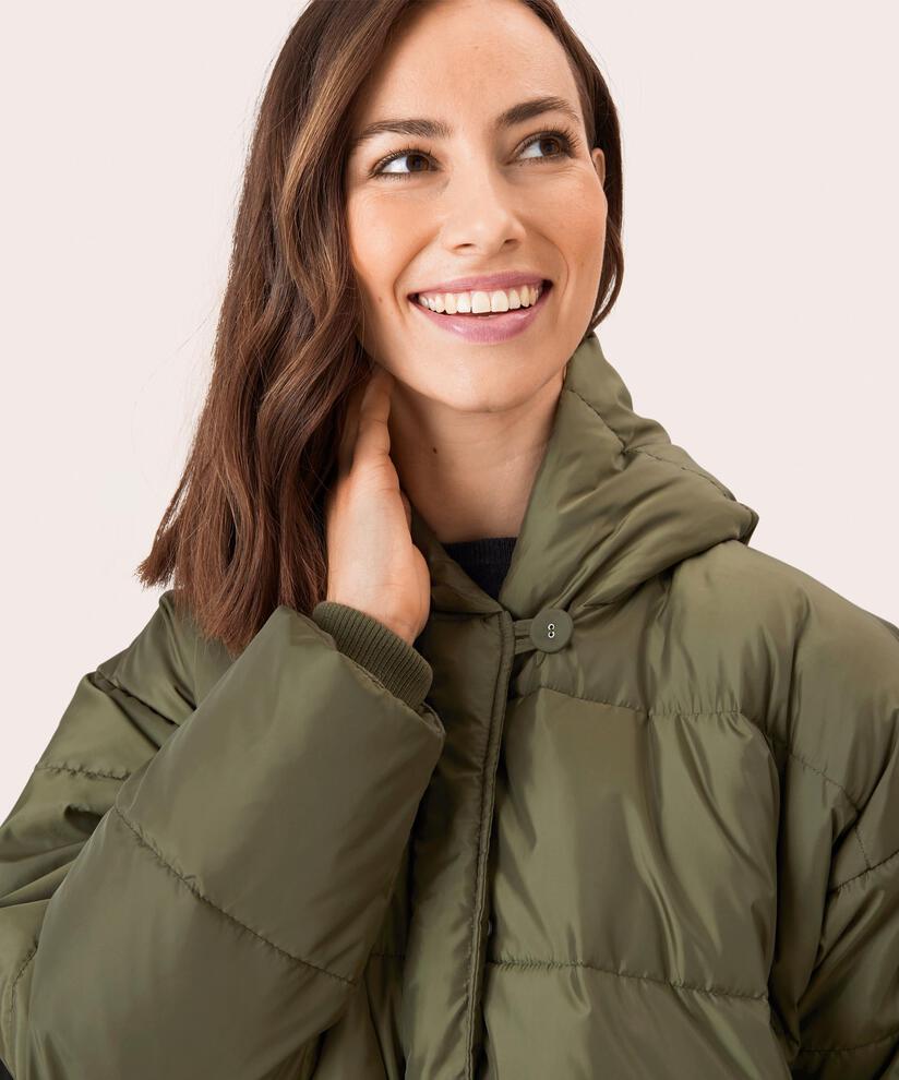 Manteau En Duvet Avec Capuche, Olive Night