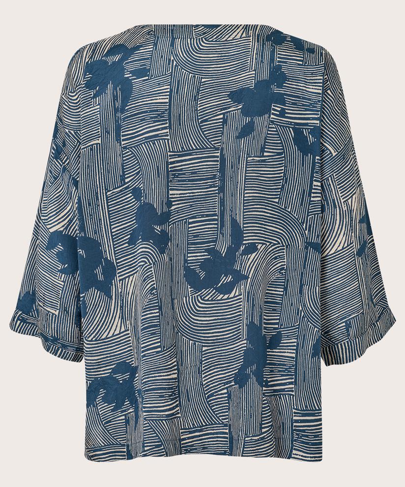 Blouse En Viscose Imprimée À Manches 3/4, Sargasso Sea